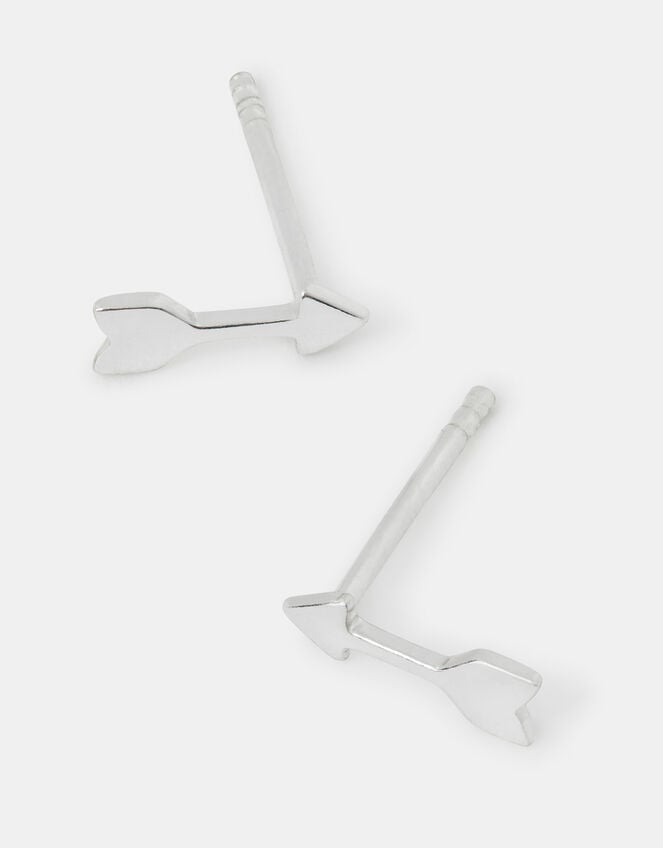 Sterling Silver Arrow Stud Earrings, , large
