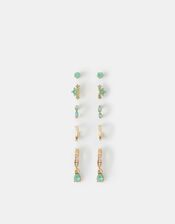 5-Pack Gem Stud & Hoop Earrings, , large