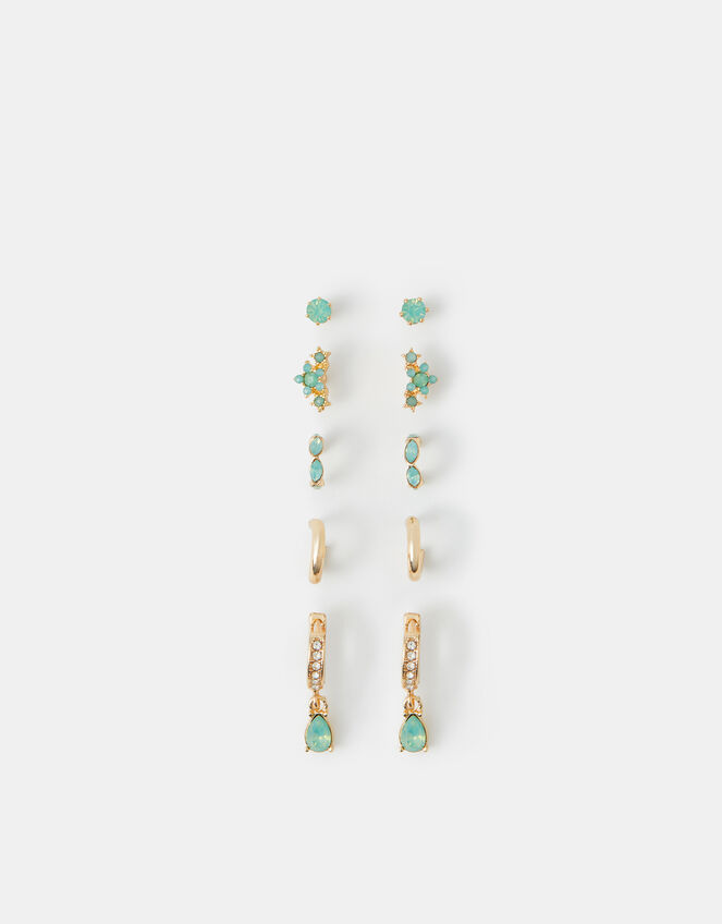 5-Pack Gem Stud & Hoop Earrings, , large