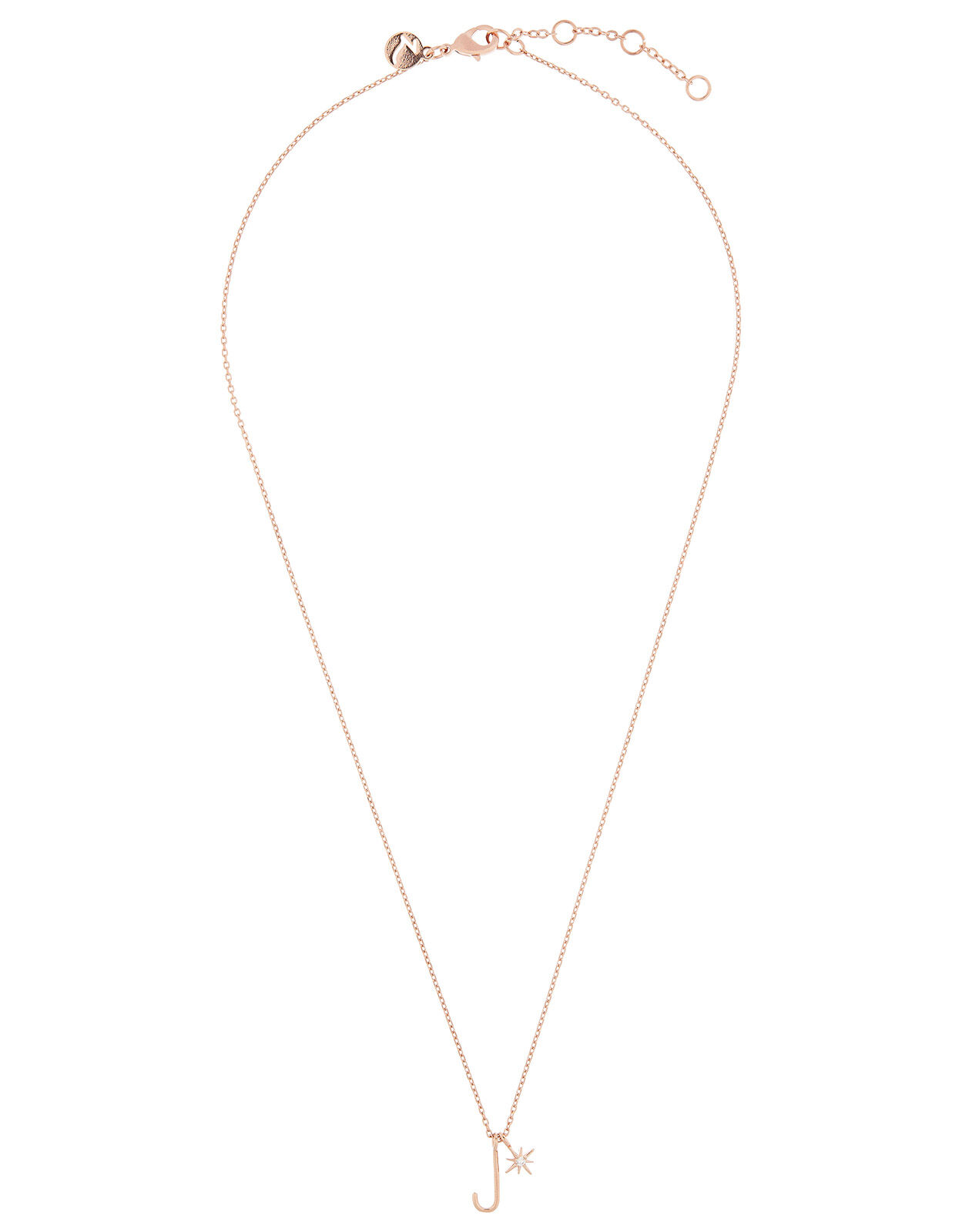 Rose Gold-Plated Initial Star Necklace 
