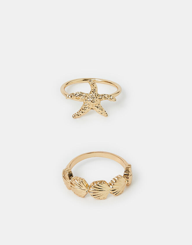 2-Pack Ocean Rings Gold | Stacking Rings | Accessorize Global