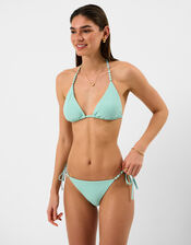 Bead Strap Textured Bikini Bottoms, Green (LIGHT GREEN), large