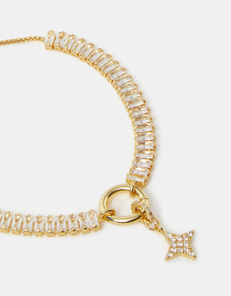 14ct Gold-Plated Baguette Toggle Charm Bracelet, , large