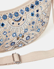 Celestial Embroidered Sling Crossbody Bag, , large
