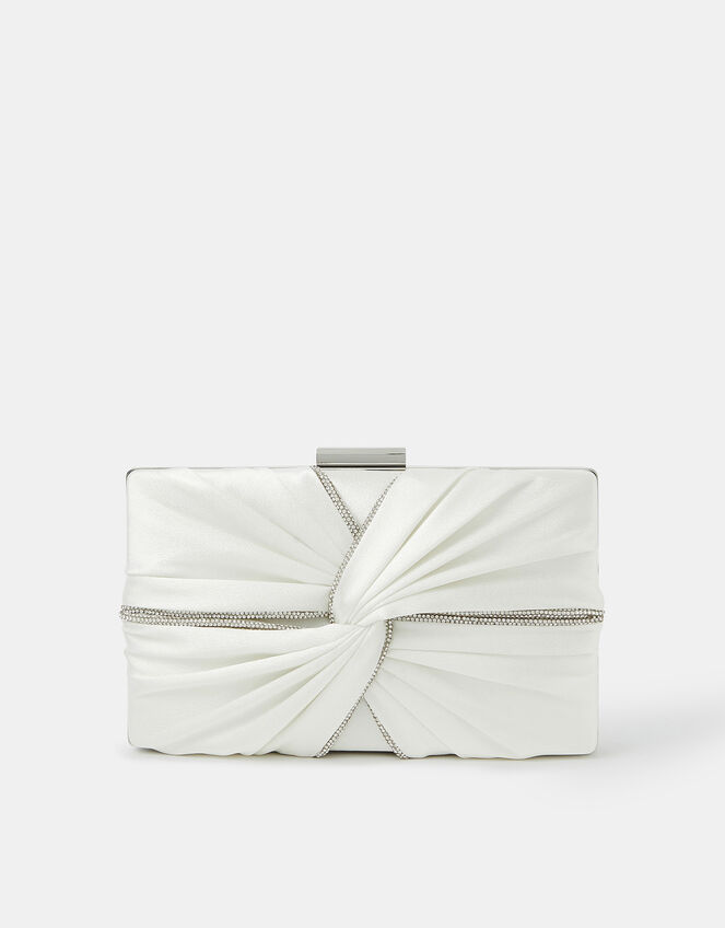 Bridal Satin Pleat Clutch Bag, , large