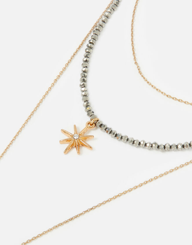 New Decadence Star Multirow Necklace, , large