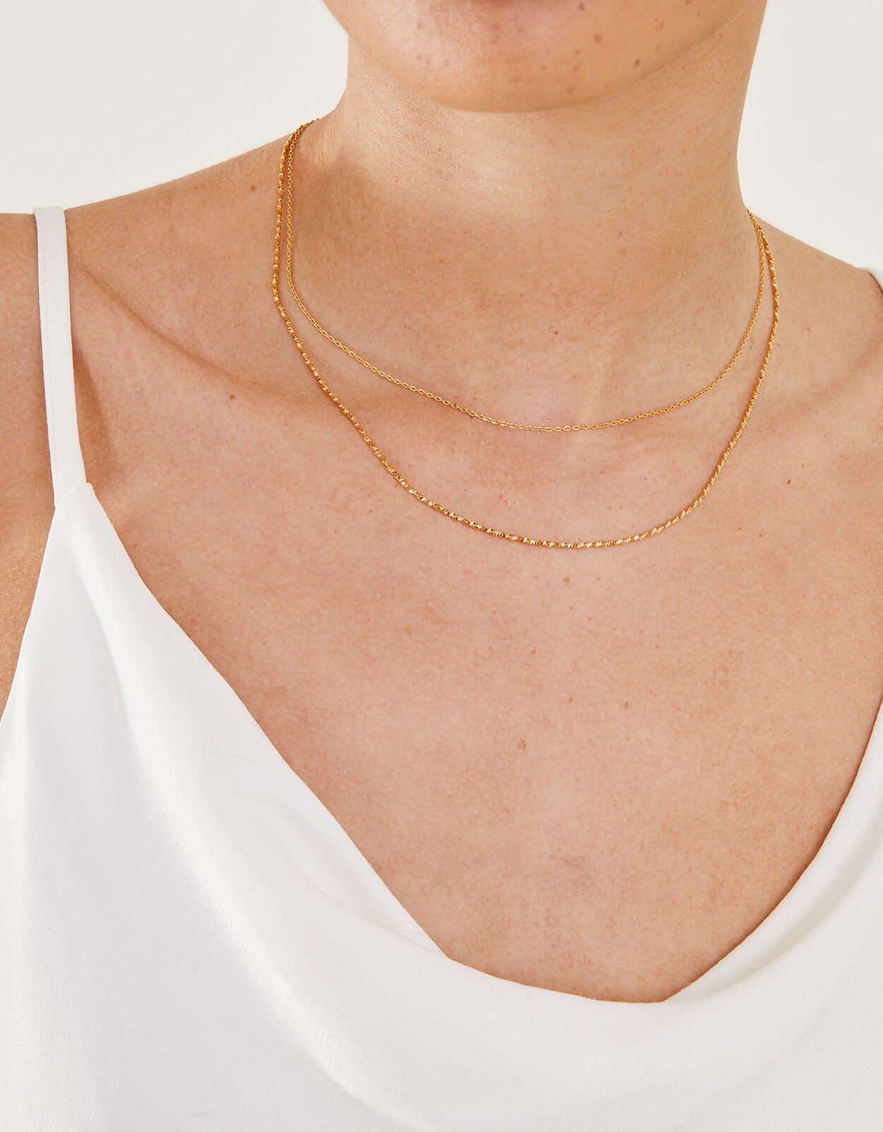 Thin gold online layered necklace