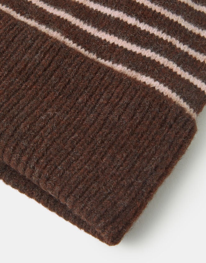 Stripe Beanie Hat, , large