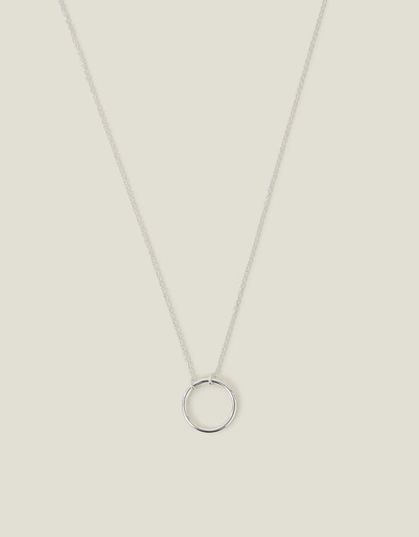 Sterling Silver Perfect Circle Necklace, , large