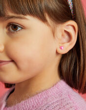 Girls Unicorn Snowglobe Stick On Earrings, , large