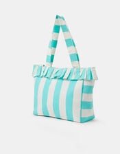 Girls Summer Time Stripe Tote Bag, , large