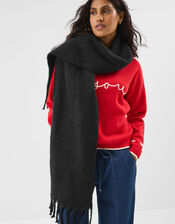 Super Soft Plain Scarf, Black (BLACK), large