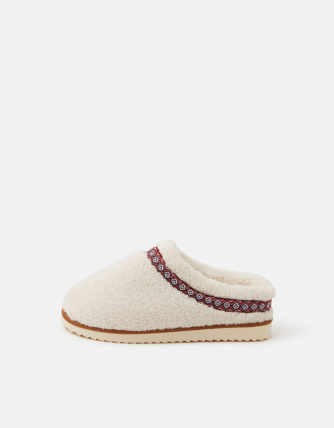 Borg Mule Slippers, Cream (CREAM), large