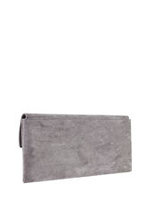 Natalie Suedette Clutch Bag, Grey (GREY), large