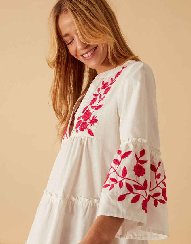 Floral Embroidered Dress, Ivory (IVORY), large