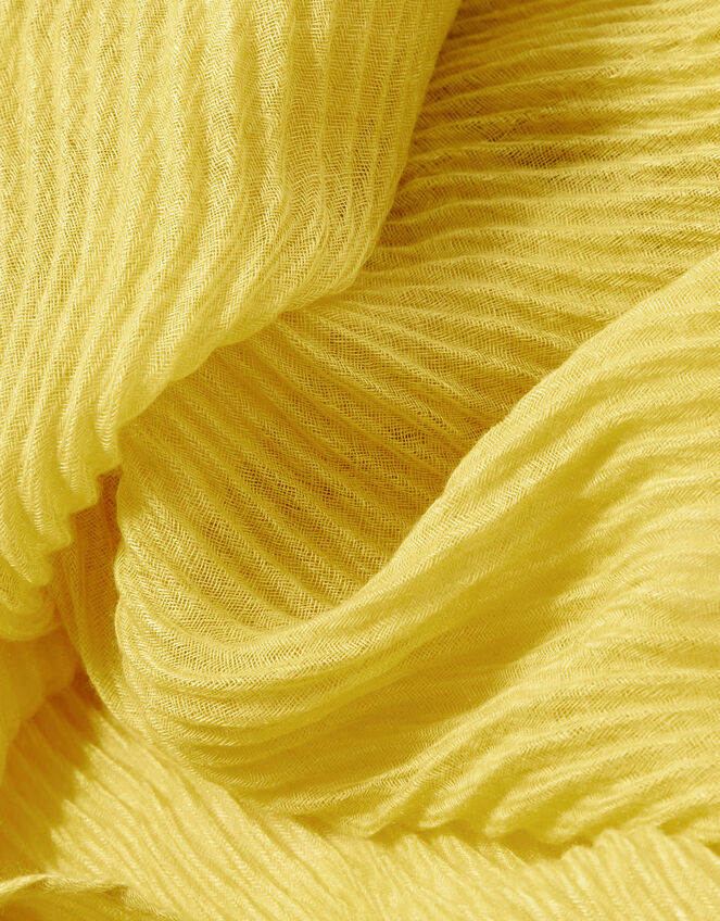Lightweight Pleat Scarf, Yellow (YELLOW), large