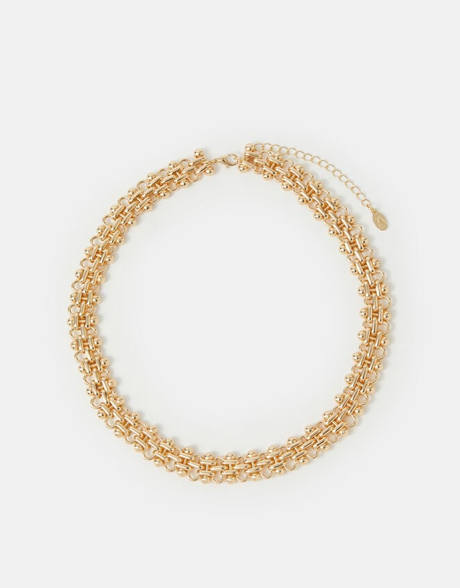 Double Box Bead Link Necklace, , large