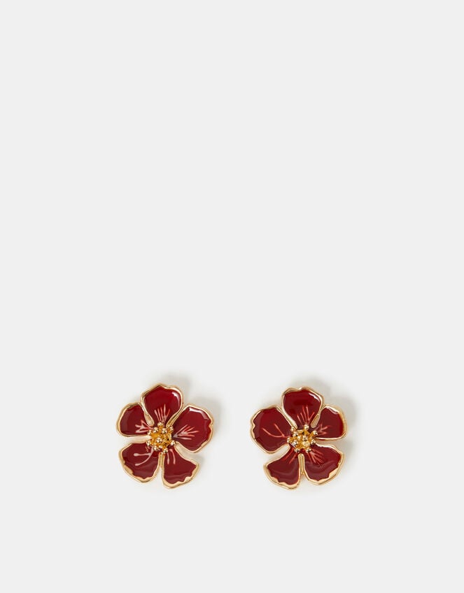 Statement Flower Stud Earrings, , large