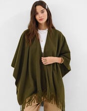 Fringe Knit Poncho, , large