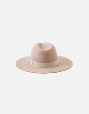 Wool Fedora Hat, Pink (PALE PINK), large