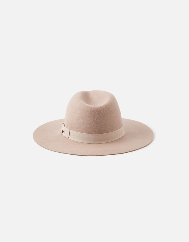 Wool Fedora Hat, Pink (PALE PINK), large
