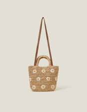Raffia Daisy Handbag, , large