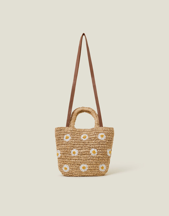 Raffia Daisy Handbag, , large