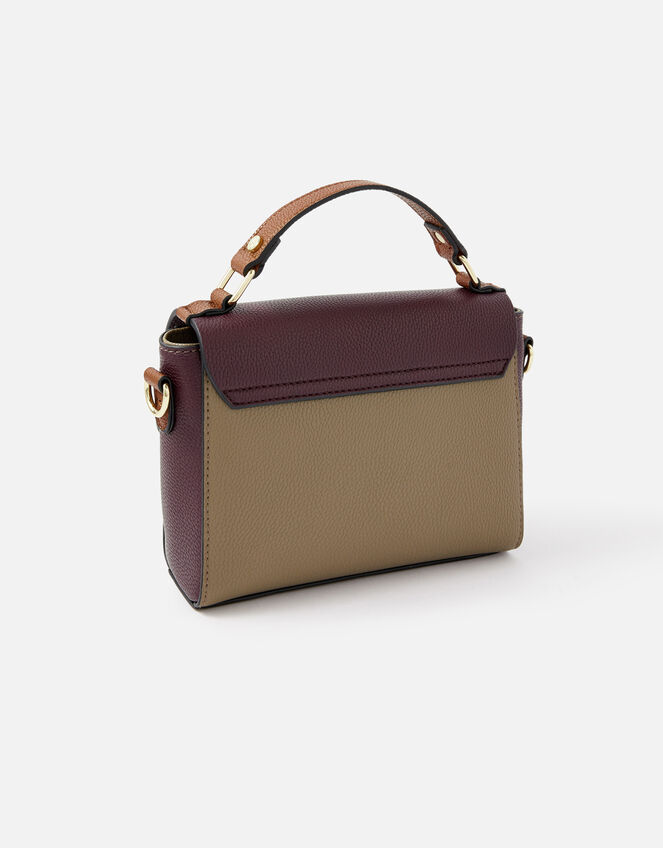 Colourblock Satchel Cross-Body Bag, , large