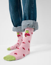Frog Toadstool Print Socks , , large