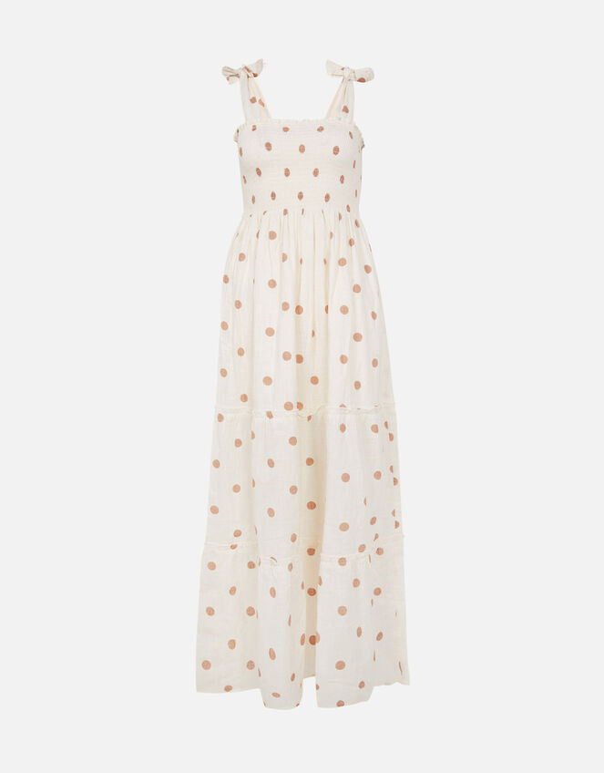 Bandeau Spot Maxi Dress, Ivory (IVORY), large