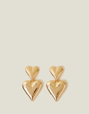 Double Heart Drop Earrings, , large