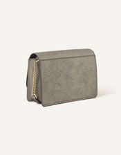 Glittery Leather Cross-Body Bag, Gold (GOLD), large
