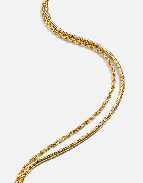 Gold-Plated Omega and Rope Chain Bracelet, , large
