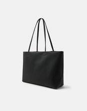 Charm Faux Leather Tote Bag, Black (BLACK), large