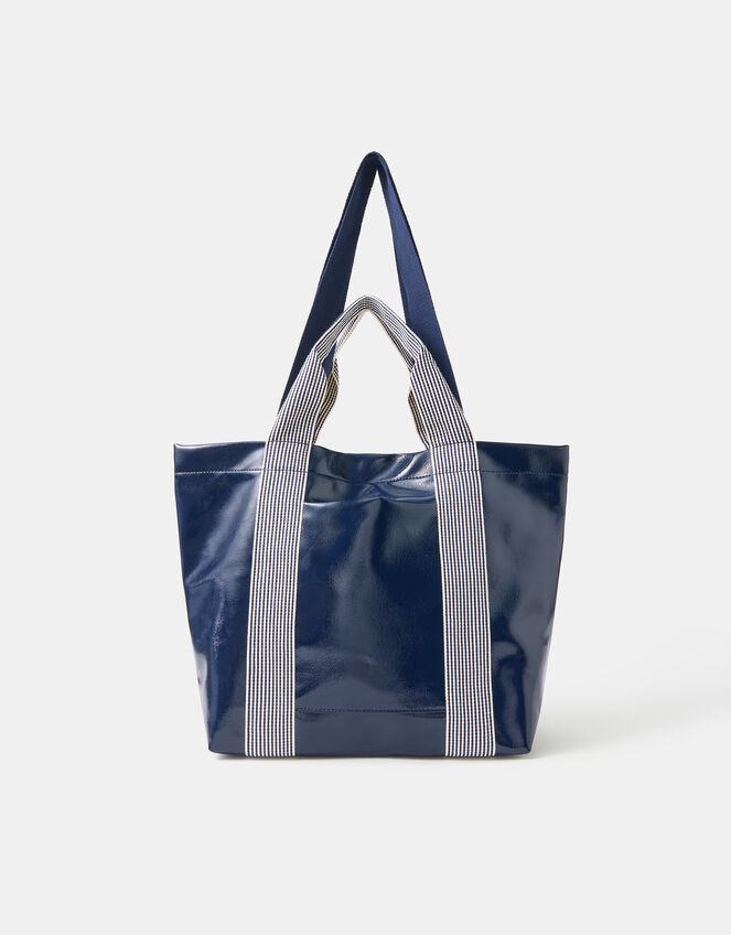 Double Strap Patent Shopper Bag, , large