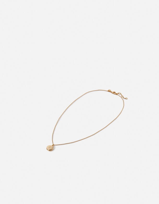 Gold-Plated Initial Locket Necklace , Gold (GOLD), large