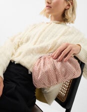 Sequin Clip Frame Clutch Bag, Pink (PALE PINK), large