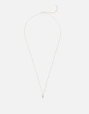 Sterling Silver Initial Pendant Necklace, Silver (ST SILVER), large