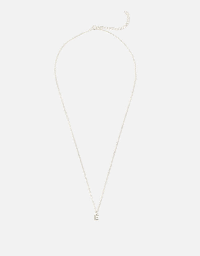 Sterling Silver Initial Pendant Necklace, Silver (ST SILVER), large