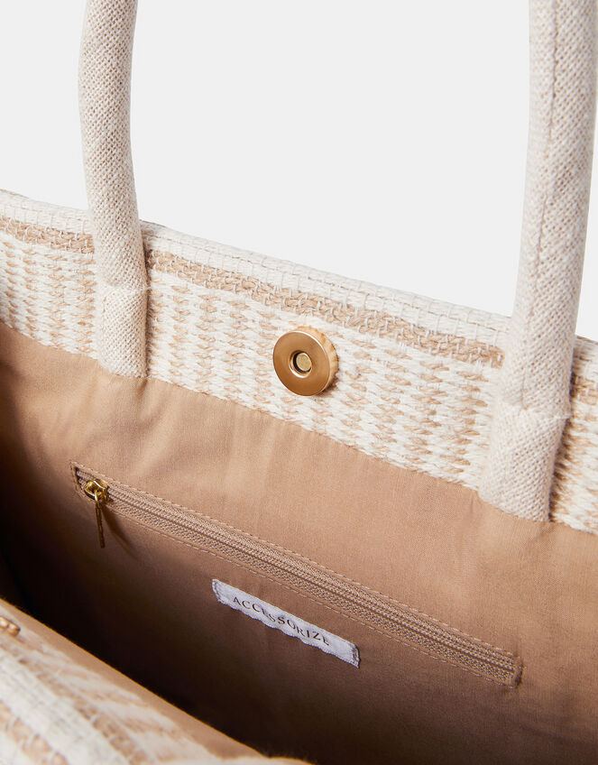 Woven Book Tote Bag, , large