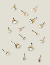 8-Pack Crystal Stud Earrings, , large