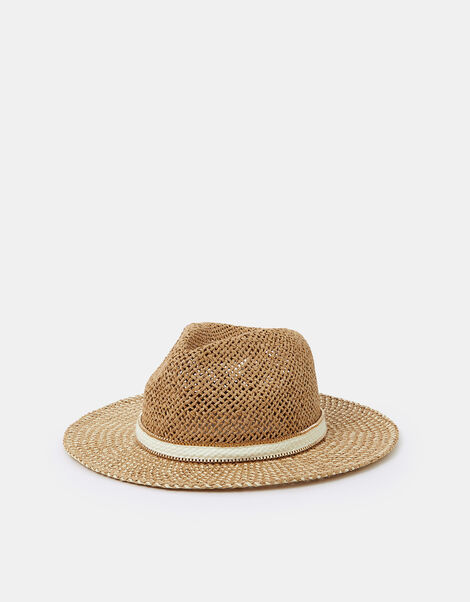 Chain Trim Fedora Hat, , large