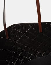 Cutwork Faux Suede Tote Bag, , large