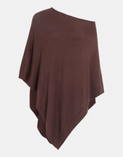 Knit Poncho, Brown (CHOCOLATE), large