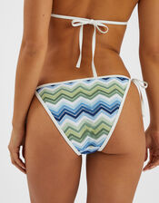 Zig Zag Tie Side Bikini Bottoms, Blue (BLUE), large