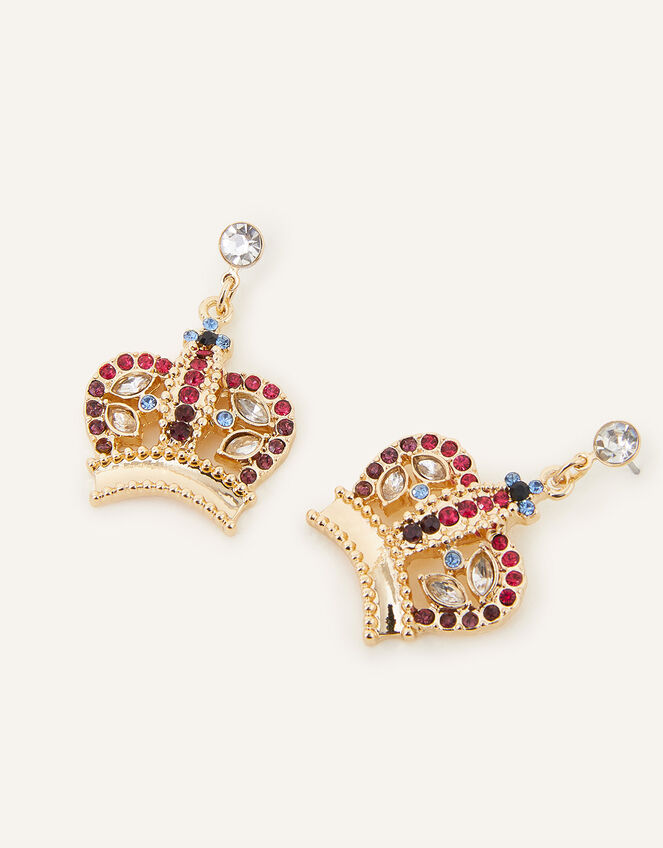 Crown Short Drop Earrings, , large