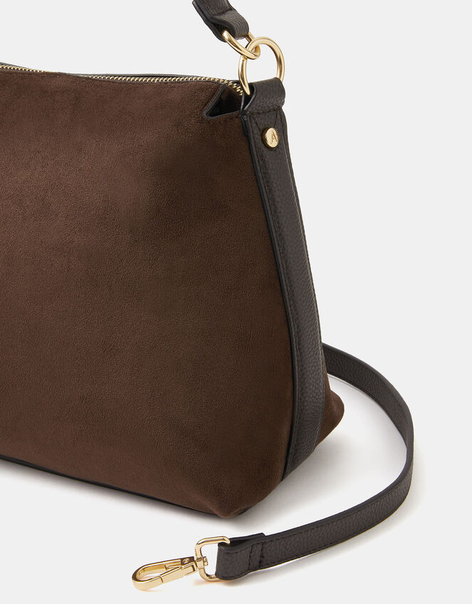 Slouchy Suedette Handbag, Brown (CHOCOLATE), large