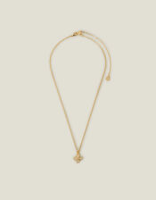 14ct Gold-Plated Aventurine Clover Pendant Necklace, , large