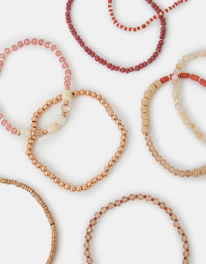 8-Pack Mix Bead Stretch Bracelets, , large