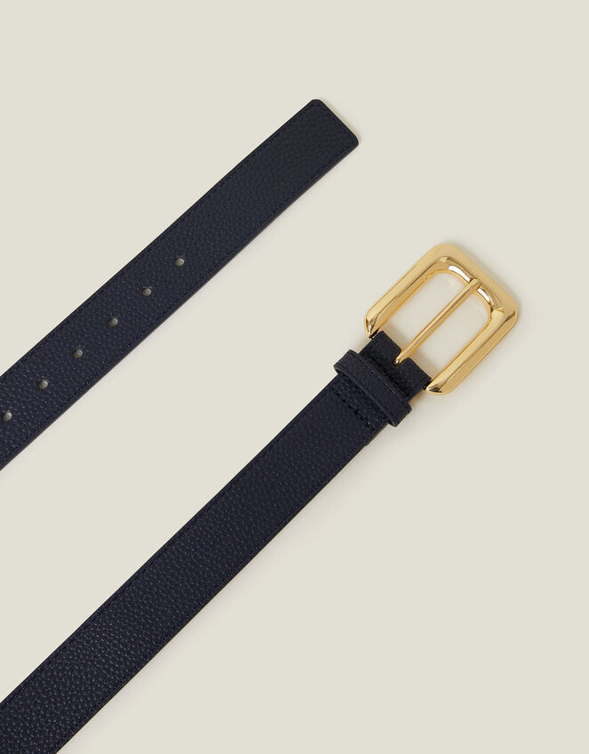 Faux Leather Belt, Blue (NAVY), large
